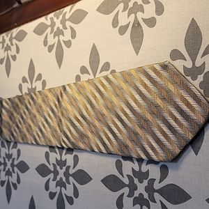 Dockers Gold and Light Blue Silk Tie with Teflon Fabric Protector